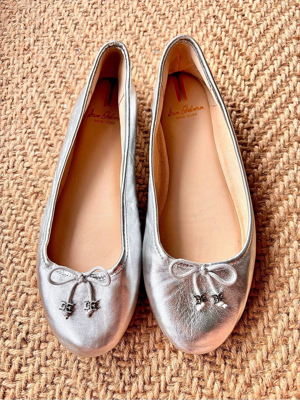 Sam Edelman Felicia Luxe Ballet Flat Soft Silver Size 8